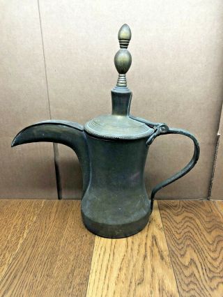 Rare Antique Islamic Arabic Shatrawyah Brass Bedouin Iraqi Dallah Coffee Pot