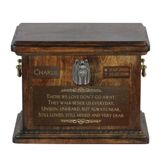 Yorkshire Terrier (2) - Urn For Dog’s Ashes With Relief And Sentence Art Dog Usa