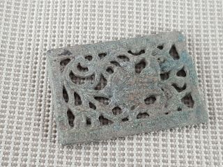 Very Rare Roman Copper Alloy/silvered Belt Decor.  L80g