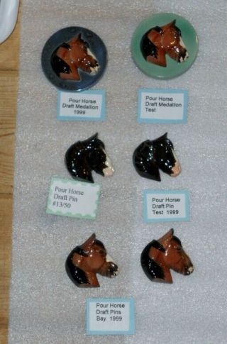 Pour Horse Pottery Draft Horse Le Test Medallions Pins Kristina Lucas Francis