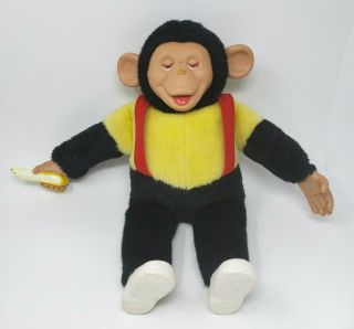 17 " Vintage Mr Bim Zip Zippy Rubber Face Monkey Banana Stuffed Animal Plush Toy