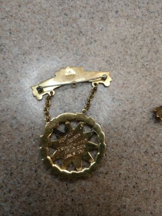 2 LFATA Order of the Eastern Star 10k 10 Karat Yellow Gold Top Masonic Pins 3