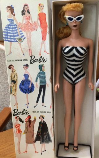 Vintage 3 Or 4 Blonde Ponytail Barbie With Box,  Accessories Gorgeous