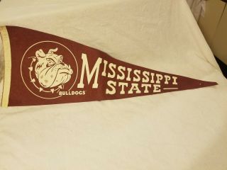 Vintage Mississippi State Bulldogs Football Felt Sports Pennant
