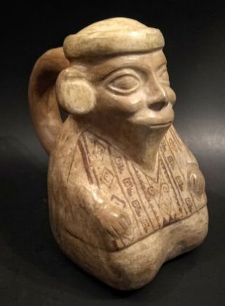Museum Quality Pre Columbian Figural Mohica Vessel - Peru - Circa 500 To 1000 Ad