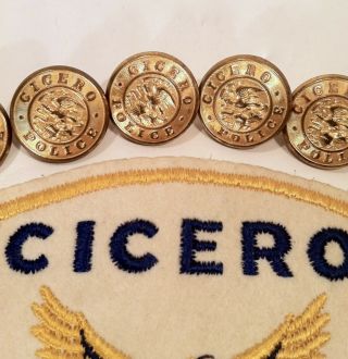 Vintage OLD Cicero Illinois Police Patch W/ Felt Front Cheesecloth Back OBSOLETE 2