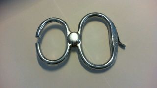 Hiatt Steel,  British Made,  Come Along,  Nippers,  Antique Handcuffs Nickel Plated