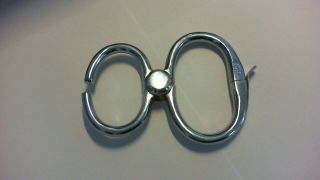 Hiatt Steel,  British Made,  Come Along,  Nippers,  Antique Handcuffs Nickel Plated 2