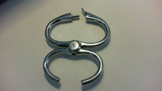 Hiatt Steel,  British Made,  Come Along,  Nippers,  Antique Handcuffs Nickel Plated 3