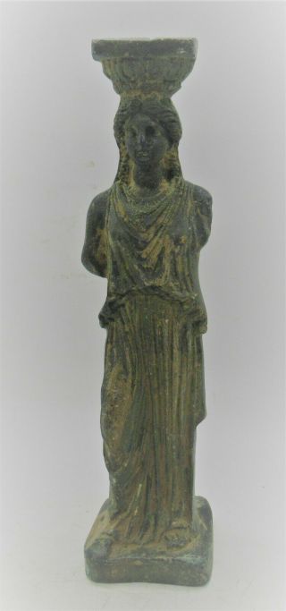 European Finds Circa 200 - 300 Ad Ancient Roman Large Bronze Statue Of Diana