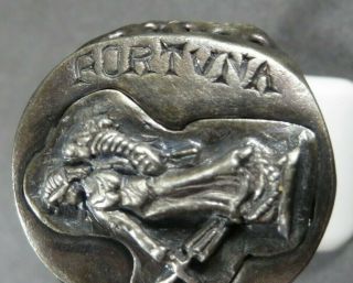 Ancient Roman Military Legionary Silver Ring Fortuna Personification of luck 3