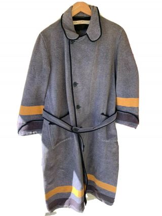 Vintage West Point Usma Cadet Wool Bath Robe Gray 1940s 50s Army