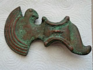 Scarce Ancient Luristan Bronze Axe Head With Beasts Terminal Circa 1000 B C E