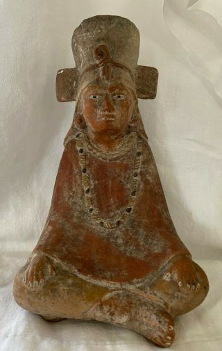 Ancient Artifact Figure Pre Columbian Pottery Mayan Figure Statue Large Size