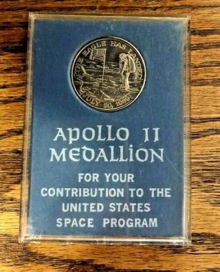 Nasa Apollo 11 Medallion For Employee Contribution - - Flown Metal Columbia Eagle