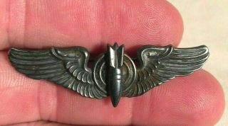 Wwii Ns Meyer Sterling 2 " B - 29 Bombardier Usaaf Us Army Air Force Wings Pin Back
