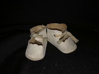 Vintage White Terri Lee Doll Shoes 1950s Oilcloth