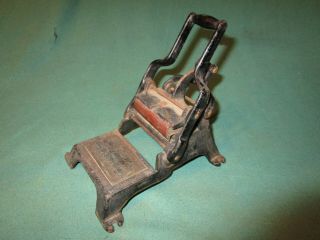Vintage Cast Iron Business Card Printing Press W/ Gold Stencil,  Counter Desk Top