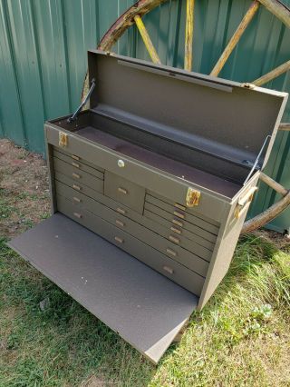 Kennedy 52611 Vintage 11 Drawer Machinist Toolbox Tool Box Chest Machine Shop