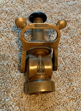 Vintage Brass Fire Hose Nozzle Akron Brass Wooster Oh