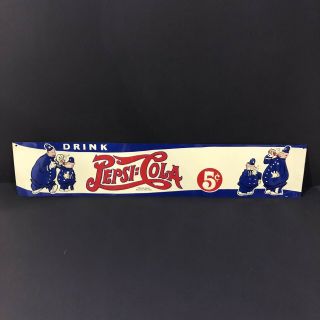 Vintage 1940 Pepsi Cola Double Dot 5c Policeman Pete Cops Tin Sign 22” 2