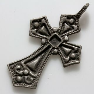 Ancient Byzantine Christian Silver Cross Pendant Ca 500 - 700 Ad
