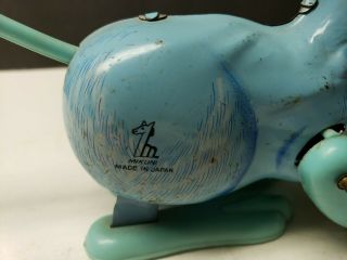VINTAGE MIKUNI MADE IN JAPAN TIN TOY WIND UP TOY TURQUOISE POODLE DOG 3