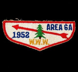 Vintage 1952 Boy Scouts Order Of Arrow Area 6a Flap Patch