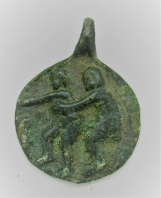 European Finds Ancient Roman Bronze Fertility Amulet With Erotic Scene Ca 300ad