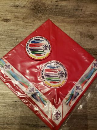 2019 24th World Jamboree Red Participant Neckerchief And Patch