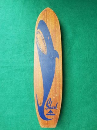 Vintage 1960s Nash Shark Wood Skateboard 22 " Great Graphic Skate Sidewalk Surfer