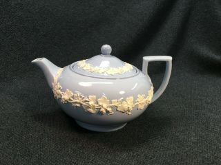 Vintage Wedgwood Embossed Queensware Cream On Lavender Teapot