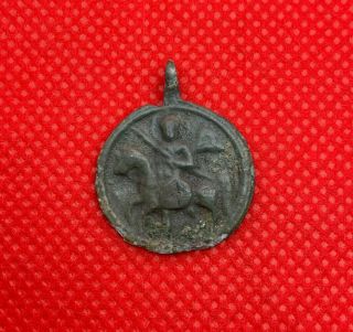Ancient Bronze Viking Artifacts Amulet Demetrius Of Thessaloniki