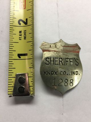VINTAGE ANTIQUE OBSOLETE Knox County Indiana SHERIFF SHIELD PATTERN BADGE 3