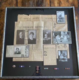 Vintage World War 2 American Red Cross Pins & Badges Framed Pictures 20 Years