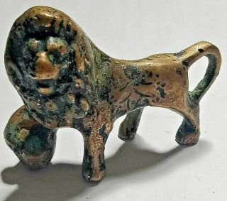 Detector Find Ancient Medieval Bronze Lion Statuette Very Rare