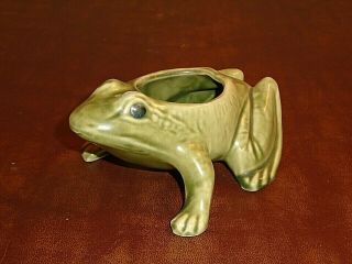 Vintage Brush - Mccoy Ceramic Pottery Green Frog Planter 5 3/4 "