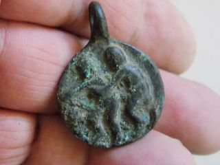 Ancient Roman Bronze Fertility Amulet With Erotic Scene Ca 300 Ad