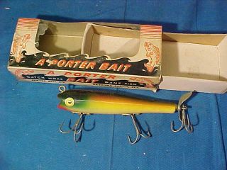 Vintage Porter Bait Co Dart - O Fishing Lure 5 " W Box