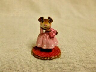 Wee Forest Folk Little Sweetheart Girl Valentines Edition M - 499a Mouse Figurine