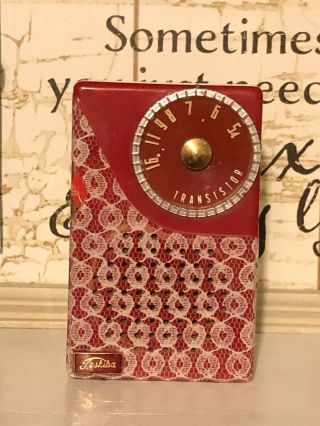 Scarce Radio Vintage 1959 Toshiba Tr - 193 " Lace " Transistor Great