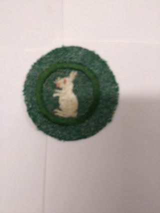 Girl Scout,  Bmg Fabric Crimp Style Proficiency Badge,  Rabbit Raising,  Very Scarc