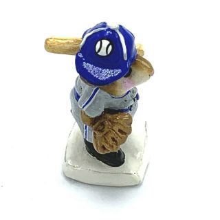 Wee Forest Folk Miniature Figurine Batter Up Ms 15 Joe Di Mousio Blue Gray