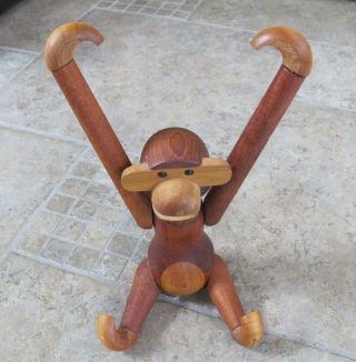 Vintage And Kay Bojesen Teak Wood Monkey 8 "