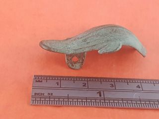 Very rare type Roman bronze dolphin brooch,  Fn/York L97m 3