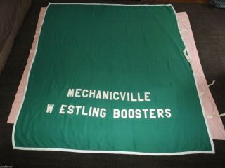 Vintage Mechanicville Wrestling Booster Fleece Horse Blanket Cooler