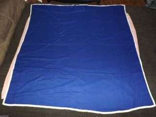 Vintage Royal Blue White Trim Fleece Horse Blanket Cooler