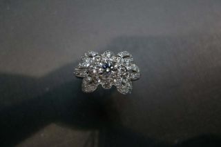 Antique Vintage Engagement & Wedding Ring 2 Ct Round Diamond 14k White Gold Over