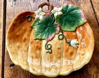 Vintage Fitz And Floyd Classics Gardening Gourmet Pumpkin Canapé Plate