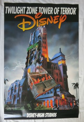 Vintage Disney Mgm Studios Twilight Zone Tower Of Terror Travel Agency Poster